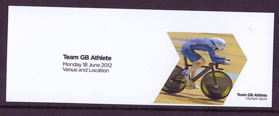 (image for) "Nelson" Cyclist Trial 2012 Olympic Gold Medal Winner imperforate marginal single stamp.
